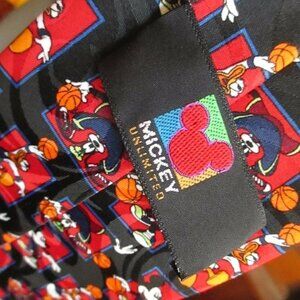 Vintage Mickey Mouse Neck Tie Unlimited Disney Basketball Goofy Donald Duck 56"